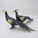 Статуэтка бронзовая пара Павлины синие Bronze Birds варинант исполнения - 2 | Loft Concept в Челябинске