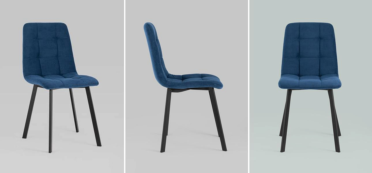 Стул NANCY S Chair Синий Велюр Стул NANCY S Chair Синий Велюр - Loft-Concept в Челябинске