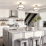 Потолочный светильник со светлым текстильным абажуром Hinkley варинант исполнения - 6 | Loft Concept в Челябинске