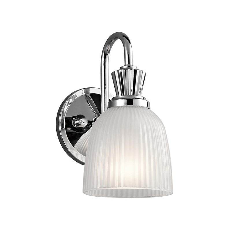 Бра с матовым ребристым плафоном в форме колокола Kichler Хром Белый в Челябинске | Loft Concept 