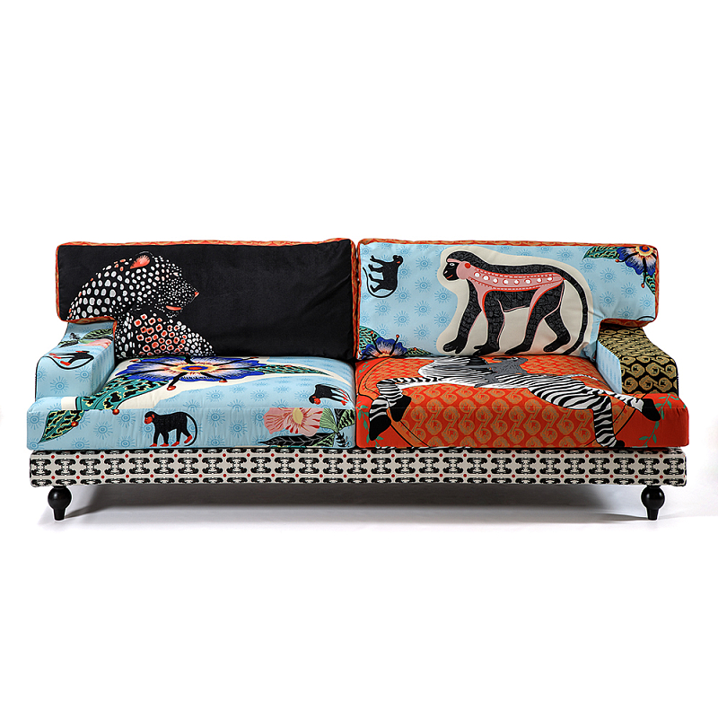 Диван с цветным принтом Qalakabusha Sofa Мульти в Челябинске | Loft Concept 