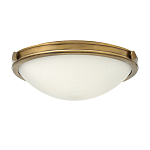 Потолочный светильник цвета латунь с полусферическим матовым белым плафоном Hinkley варинант исполнения - 4 | Loft Concept в Челябинске