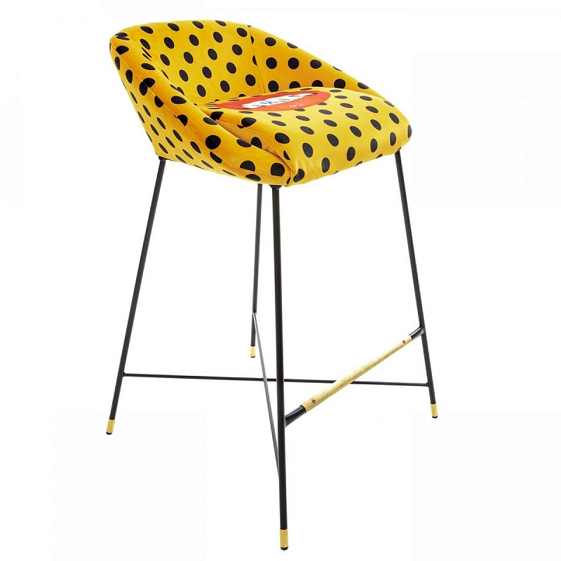 Барный стул Seletti High Stool Shit Черный Желтый Барный стул Seletti High Stool Shit Черный Желтый в Челябинске | Loft Concept