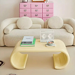 Дизайнерский журнальный стол жёлтый округлой формы Bonyn варинант исполнения - 2 | Loft Concept в Челябинске