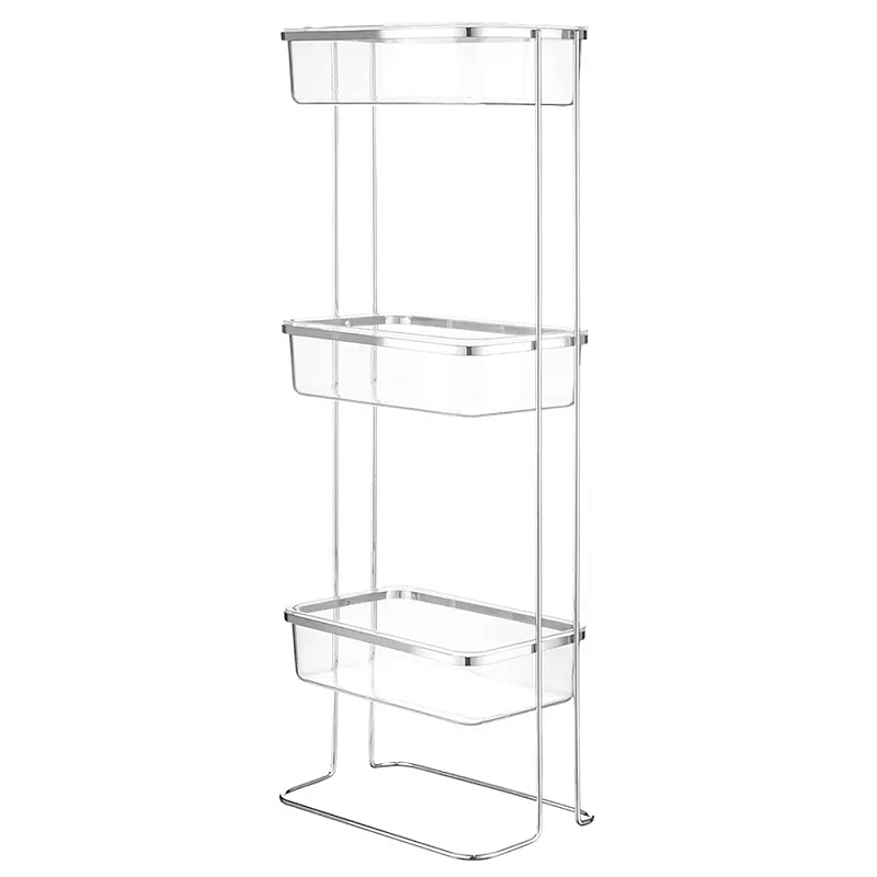 Полка напольная трехъярусная для ванной Bathroom Floor Shelf Хром Полка напольная трехъярусная для ванной Bathroom Floor Shelf Хром в Челябинске | Loft Concept