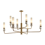 Люстра на штанге с 8-ю цилиндрическими матовыми плафонами и шарами из камня Orb Essence варинант исполнения - 1 | Loft Concept в Челябинске