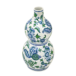 Ваза фигурная с сине-зелеными узорами распустившихся цветов Blossoming Spring варинант исполнения - 2 | Loft Concept в Челябинске