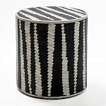Приставной круглый столик с инкрустацией Black and White Geometry Stool варинант исполнения - 1 | Loft Concept в Челябинске