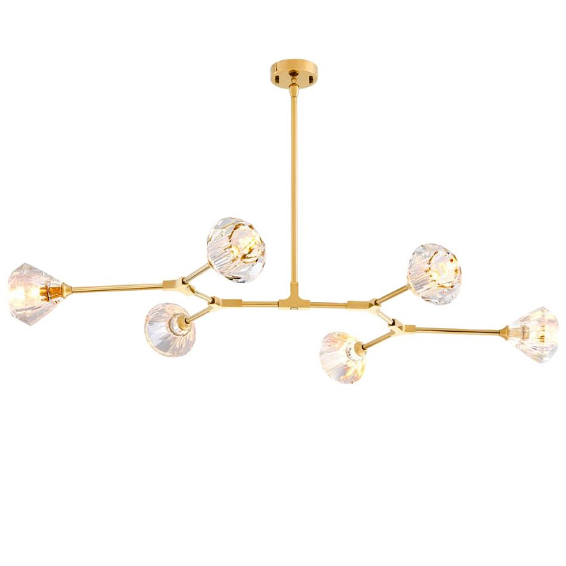Люстра Chandelier Salasco Gold Золотой Прозрачный (Transparent) Люстра Chandelier Salasco Gold Золотой Прозрачный (Transparent) в Челябинске | Loft Concept