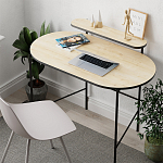 Стол письменный овальной формы с полкой LOUB WORKING TABLE BLACK OAK варинант исполнения - 5 | Loft Concept в Челябинске