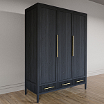 Большой Шкаф Primo Черный дуб с 3 дверьми и 3 выдвижными ящиками варинант исполнения - 4 | Loft Concept в Челябинске