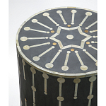 Приставной круглый столик с инкрустацией Mandika Bone Inlay Gray варинант исполнения - 1 | Loft Concept в Челябинске