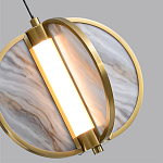 Подвесной светильник с круглым плафоном из искусственного алебастра в бронзовой оправе Marbella варинант исполнения - 5 | Loft Concept в Челябинске