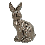 Статуэтка заяц из текстурированной терракоты и покрытый глянцевой краской под бронзу Rabbit Charm  варинант исполнения - 2 | Loft Concept в Челябинске