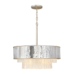 Люстра круглая с подвесками из текстурированного стекла молочного цвета Hinkley варинант исполнения - 2 | Loft Concept в Челябинске