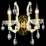 Бра с двумя лампами и крупными хрустальными подвесками на золотом основании Crystal lamps варинант исполнения - 2 | Loft Concept в Челябинске