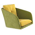 Стул с мягкой обивкой из велюра и подъемно-поворотным механизмом на колесиках Mason Green and Yellow варинант исполнения - 2 | Loft Concept в Челябинске