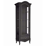 Витрина черная однодверная из массива бука с 4-мя полками и ящиком Black Provence варинант исполнения - 2 | Loft Concept в Челябинске