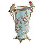 Ваза с двумя птичками из фарфора с бронзовыми элементами Garden of Eden варинант исполнения - 2 | Loft Concept в Челябинске