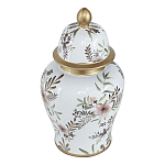 Ваза с нежным цветочным узором в пастельных тонах и крышкой с золотым акцентом Chinoiserie Ceramics варинант исполнения - 1 | Loft Concept в Челябинске