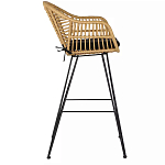 Стул барный с ротанговым плетением Half Bar Chair with Wicker с подлокотниками варинант исполнения - 3 | Loft Concept в Челябинске
