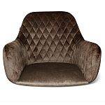 Стул с мягкой коричневой обивкой из велюра и подъемно-поворотным механизмом на черных колесиках Harper Brown варинант исполнения - 2 | Loft Concept в Челябинске