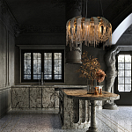 Люстра круглая подвесная с металлическими дугами и длинными цепочками 80 см Atlantis Chain варинант исполнения - 9 | Loft Concept в Челябинске