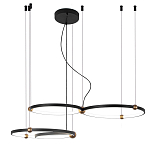 Люстра подвесная светодиодная с 4-мя кольцами черный металл Ring Horizontal варинант исполнения - 2 | Loft Concept в Челябинске
