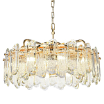 Люстра подвесная круглая с хрустальными овальными подвесками Harmonica варинант исполнения - 1 | Loft Concept в Челябинске