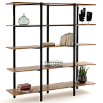 Стеллаж из массива дуба и стали Robson Rack Industrisal Metal Rust варинант исполнения - 2 | Loft Concept в Челябинске