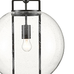 Подвесной светильник в форме шара из прозрачного стекла на линейном черном каркасе  Glass Ball with Seeds варинант исполнения - 1 | Loft Concept в Челябинске