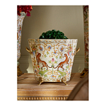 Кашпо с растительным и животным орнаментом на бронзовых ножках Turquoise Blooming Garden варинант исполнения - 4 | Loft Concept в Челябинске