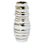 Ваза белая с рельефной поверхностью и золотыми полосами Vase Beehive варинант исполнения - 2 | Loft Concept в Челябинске