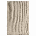 Плед из шерсти бежевого цвета с бахромой Waffle Comfort варинант исполнения - 1 | Loft Concept в Челябинске