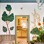 Обои с вышивкой ручной работы Mughal Trees Original colourway on linen варинант исполнения - 7 | Loft Concept в Челябинске