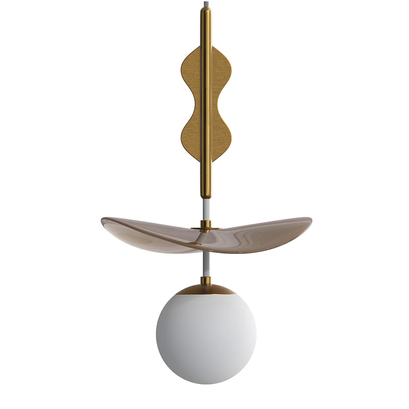 Подвес Bloomy 2 Бежевый Белый Латунь в Челябинске | Loft Concept 