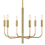 Люстра с 6-ю лампами на тонких изогнутых рожках в современном стиле Feiss варинант исполнения - 1 | Loft Concept в Челябинске