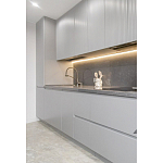 Прямой серый кухонный гарнитур с фрезерованным фасадом Idelle Kitchen Set варинант исполнения - 2 | Loft Concept в Челябинске