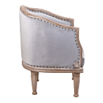 Кресло низкое с мягкой обивкой из велюра на 4-х деревянных ножках Emile Armchair grey варинант исполнения - 2 | Loft Concept в Челябинске