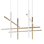 Люстра с 8-ю пересекающимися цилиндрическими плафонами на тонких тросах Trumpet tube варинант исполнения - 1 | Loft Concept в Челябинске