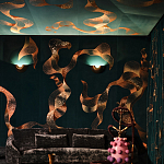 Обои с вышивкой ручной работы Plume Original colourway on velvet варинант исполнения - 2 | Loft Concept в Челябинске