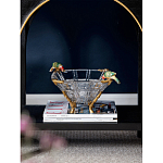 Чаша из прозрачного стекла на бронзовых ножках с фигурками попугаев Eden Garden варинант исполнения - 2 | Loft Concept в Челябинске