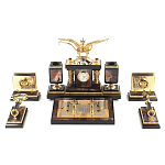 Настольный письменный набор из яшмы и долерита с декором Двуглавый орел Manager Organizer варинант исполнения - 1 | Loft Concept в Челябинске