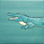 Плитка с узором Крокодил байдарочник варинант исполнения - 3 | Loft Concept в Челябинске