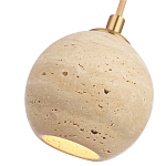 Подвесной светильник с шарообразным плафоном из травертина Shaw Marble Lighting варинант исполнения - 3 | Loft Concept в Челябинске