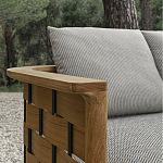 Дизайнерский уличный диван из массива дерева с плетеной спинкой PALINFRASCA Sofa варинант исполнения - 9 | Loft Concept в Челябинске