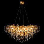 Люстра подвесная с прозрачными стеклянными подвесками в форме капель Диаметр 100 см Droplet Chandelier варинант исполнения - 3 | Loft Concept в Челябинске