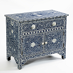 Комод инкрустация костью ORIENTAL Indian синий орнамент варинант исполнения - 3 | Loft Concept в Челябинске