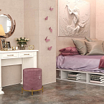 Банкетка круглая пыльно-розовый велюр на 4-х металлических ножках золотого цвета SANJAY варинант исполнения - 5 | Loft Concept в Челябинске