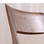 Стул деревянный с мягким сиденьем из черной натуральной кожи Moon Walnut Furniture варинант исполнения - 6 | Loft Concept в Челябинске